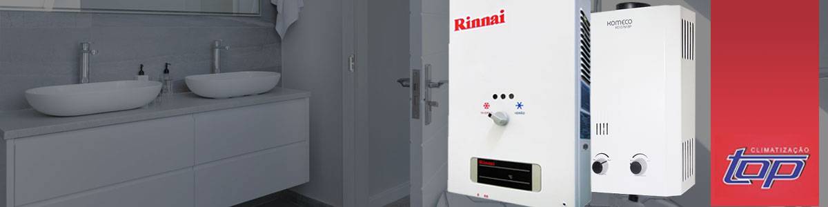 Venda e instalação de aquecedores a gás de passagem.